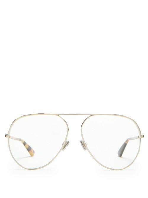 Matchesfashion.com Dior Eyewear - Dioressence 15 Aviator Metal Glasses - Womens - Silver Multi