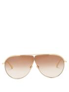 Linda Farrow - Hura Aviator Titanium Sunglasses - Womens - Gold Brown