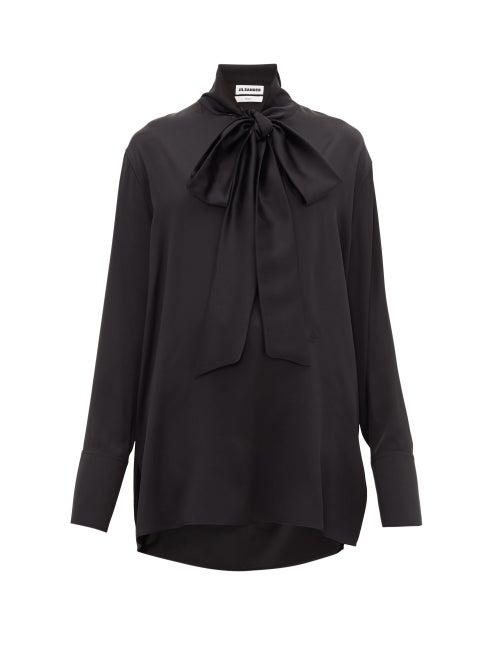 Matchesfashion.com Jil Sander - Friday P.m. Pussy-bow Silk Shirt - Womens - Black