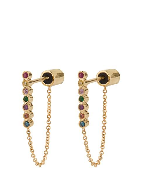 Ileana Makri Rainbow Stone & Yellow-gold Earrings