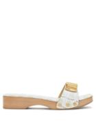 Matchesfashion.com Jacquemus - Tatanes Wooden-sole Leather Slides - Womens - Green White