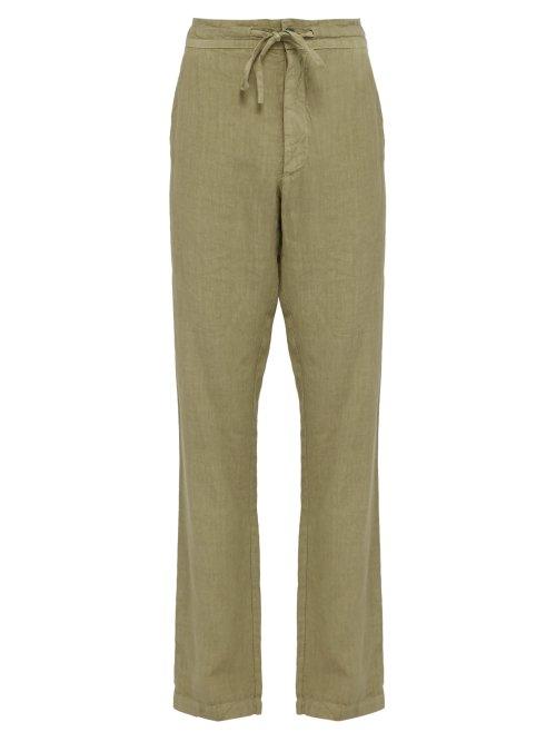 Matchesfashion.com 120% Lino - Mid Rise Linen Trousers - Mens - Khaki