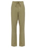Matchesfashion.com 120% Lino - Mid Rise Linen Trousers - Mens - Khaki