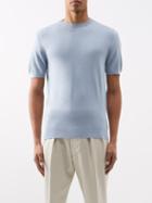 Arch4 - Mr Charles Silk-blend Short-sleeved Sweater - Mens - Blue
