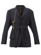 Matchesfashion.com Ellery - Kadist Single Breasted Chain Charm Blazer - Womens - Navy