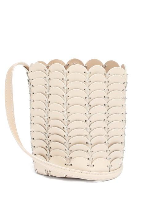 Matchesfashion.com Paco Rabanne - Pacoio Leather-chainmail Bucket Bag - Womens - Beige