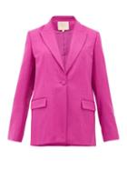 Matchesfashion.com Roksanda - Antalya Single-breasted Wool-blend Blazer - Womens - Dark Pink