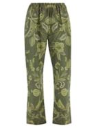 By Walid - Leo 19th-century Printed Chinese Silk Trousers - Womens - Green Print