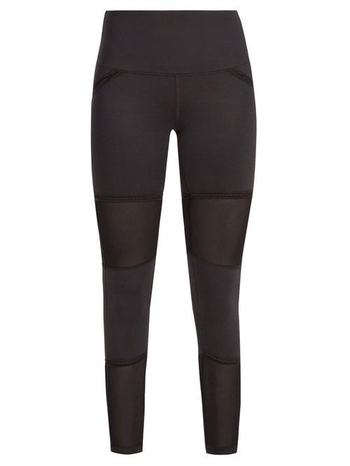 Matchesfashion.com Track & Bliss - Mesh Insert Performance Leggings - Womens - Black