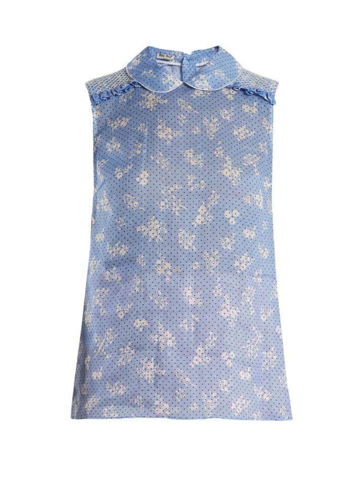 Miu Miu Floral-print Sleeveless Top