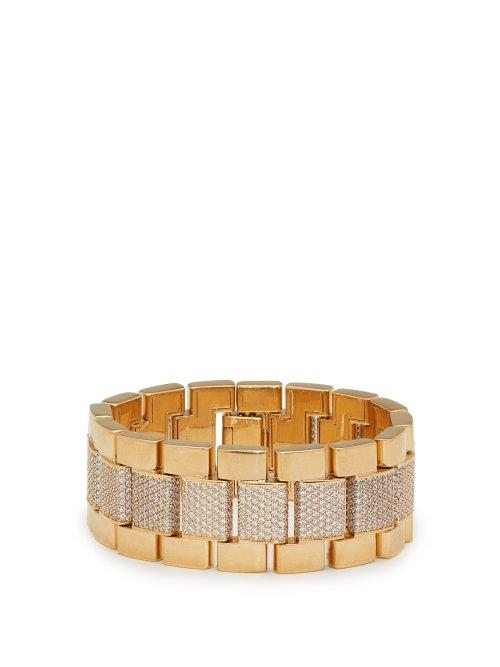 Matchesfashion.com Balenciaga - Embellished Chain Link Bracelet - Womens - Gold