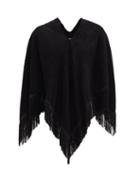 Matchesfashion.com Gabriel For Sach - Fringed Cotton-terry Poncho - Womens - Black