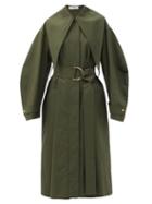 Matchesfashion.com Jw Anderson - Exaggerated-collar Belted Cotton Trench Coat - Womens - Khaki