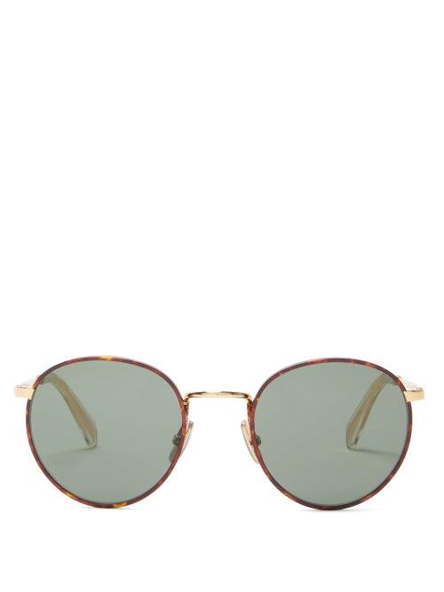 Matchesfashion.com Celine Eyewear - Round Metal Sunglasses - Mens - Bronze