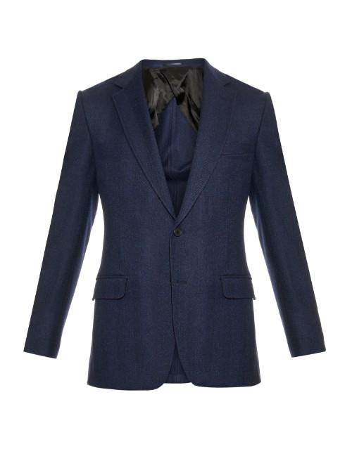 Gieves & Hawkes Herringbone Single-breasted Blazer