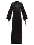 Matchesfashion.com Ann Demeulemeester - Open Back Silk Satin Crepe Gown - Womens - Black