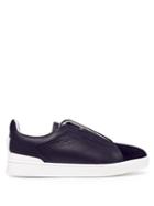 Matchesfashion.com Ermenegildo Zegna - Leather Low Top Trainers - Mens - Blue