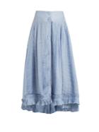 Thierry Colson Romane Pleated Cotton And Silk-blend Voile Skirt