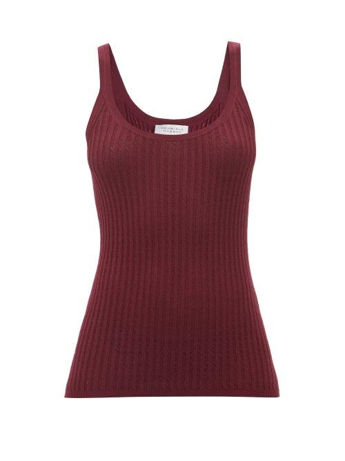 Gabriela Hearst - Graham Ribbed Cashmere-blend Tank Top - Womens - Dark Red
