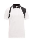Matchesfashion.com Alexander Mcqueen - Harness-trim Cotton-piqu Polo Shirt - Mens - White