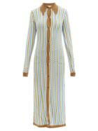 Matchesfashion.com Dodo Bar Or - Keshia Zigzag-knitted Maxi Dress - Womens - Blue Multi