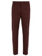 Matchesfashion.com Prada - Stretch Cotton Chino Trousers - Mens - Burgundy