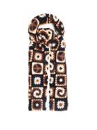 Story Mfg. - Piece Xl Crocheted Organic-cotton Scarf - Womens - Navy Multi