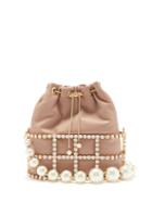 Rosantica - Holli Crystal, Faux-pearl And Metal Bag - Womens - Beige Multi