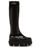 Sacai - Platform-sole Leather Chelsea Boots - Womens - Black