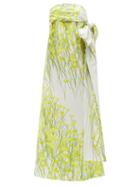 Matchesfashion.com Bernadette - Martin Bow-embellished Daisy-print Taffeta Dress - Womens - Yellow Print