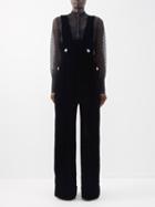 Gucci - Embellished Velvet Jumpsuit - Womens - Black