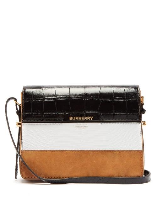 Matchesfashion.com Burberry - Grace Large Leather And Suede Shoulder Bag - Womens - Tan White