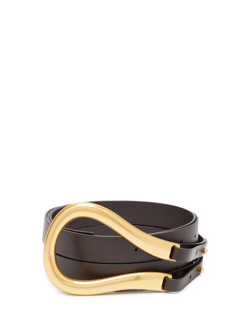 Matchesfashion.com Bottega Veneta - Medium Curved Loop Leather Belt - Womens - Brown