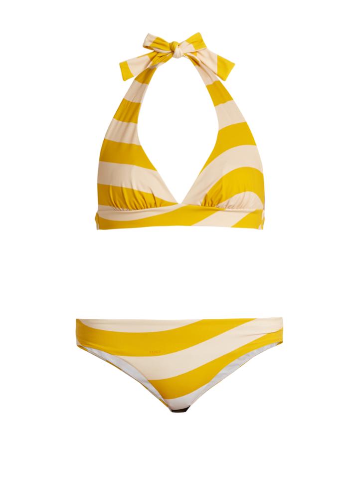 Fendi Striped Halterneck Bikini