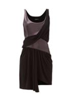 Matchesfashion.com Atlein - Draped Coated Jersey Mini Dress - Womens - Black Navy
