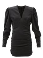 Matchesfashion.com Isabel Marant - Stella Ruched Poplin Mini Dress - Womens - Black