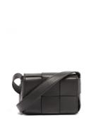 Ladies Bags Bottega Veneta - Cassette Mini Intrecciato Leather Crossbody Bag - Womens - Black