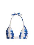 Matchesfashion.com Biondi - Riviera Abstract Print Triangle Bikini Top - Womens - Blue White