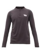 Pressio - Core Logo-print Zip-up Long-sleeve T-shirt - Mens - Black