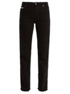 Matchesfashion.com Alexachung - Frayed Hem High Rise Cropped Jeans - Womens - Black