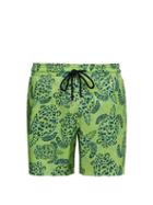 Matchesfashion.com Vilebrequin - Mahina Jungle Turtles Print Swim Shorts - Mens - Green Navy