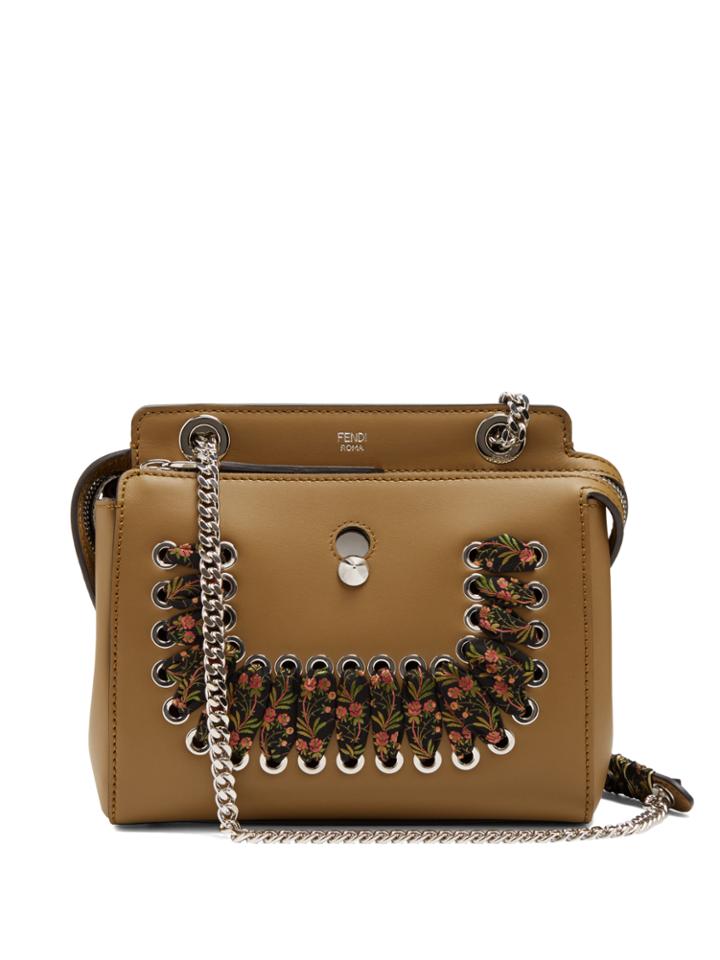 Fendi Dotcom Mini Ribbon-whipstitch Leather Bag