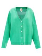Joostricot - Brrr-intarsia V-neck Wool-blend Cardigan - Womens - Green Multi