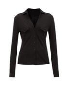 Nili Lotan - Liam Patch-pocket Cotton-jersey Shirt - Womens - Black