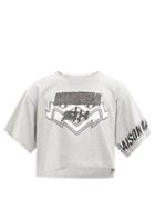 Matchesfashion.com Mm6 Maison Margiela - Logo-print Cropped Cotton-jersey T-shirt - Womens - Grey