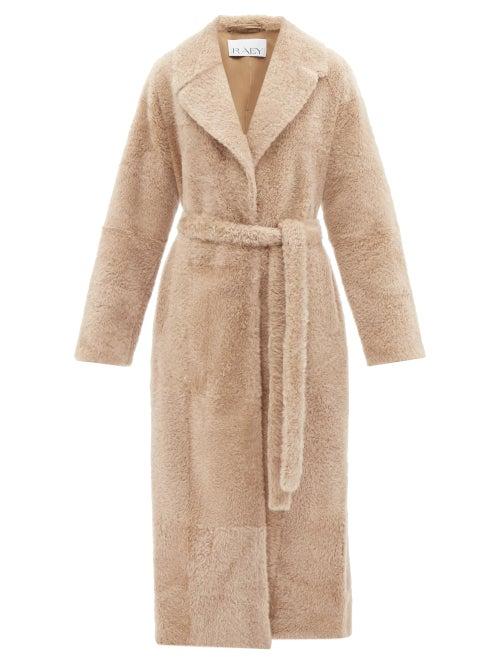 Raey - Wrap-around Shearling Coat - Womens - Beige
