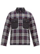 Matchesfashion.com Burberry - Billington Checked Quilted Flannel Coat - Mens - Navy
