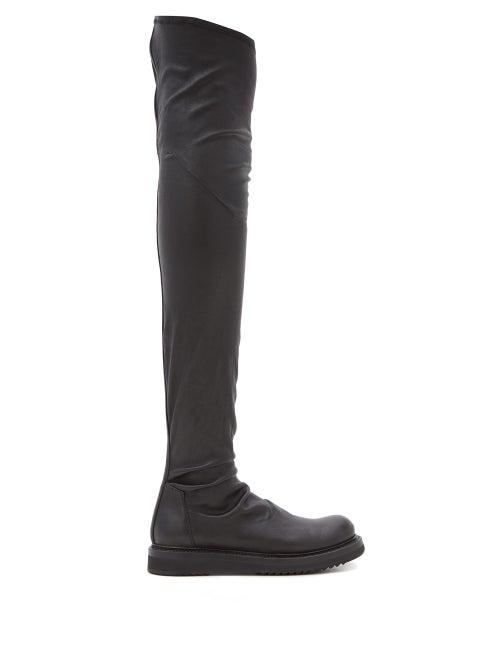 Matchesfashion.com Rick Owens - Stretch-leather Over-the-knee Boots - Womens - Black