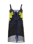Jw Anderson - Floral-embroidered Chiffon Mini Dress - Womens - Black