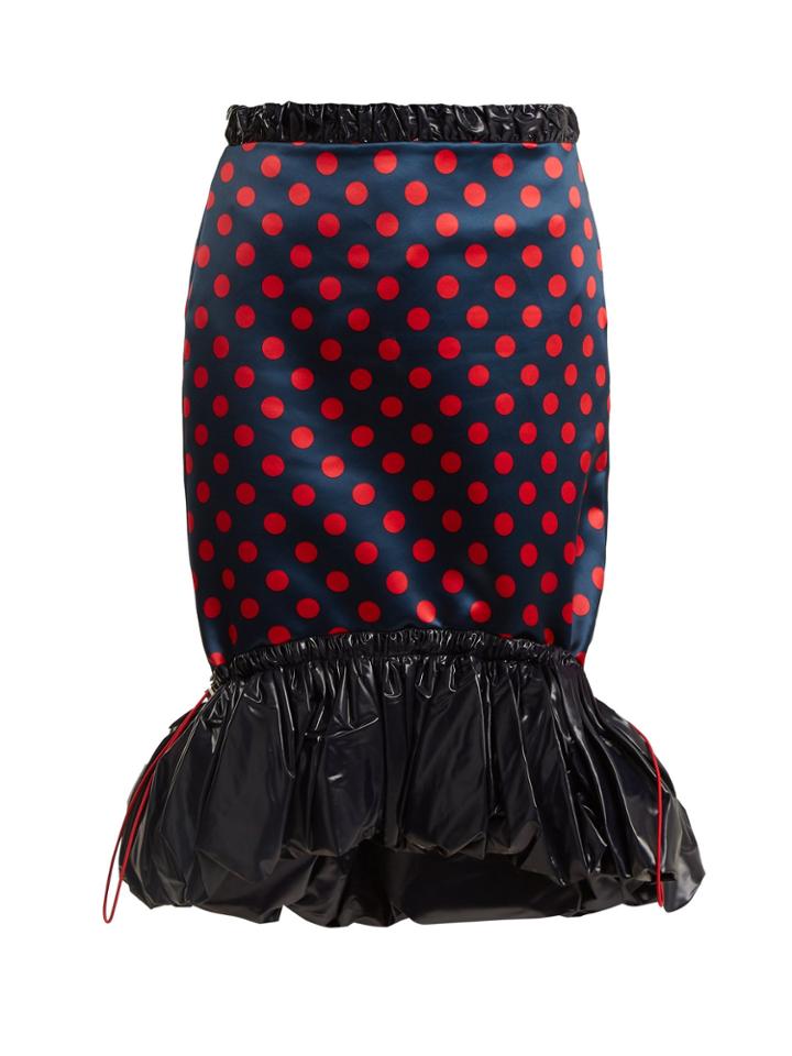Mary Katrantzou Hazel Polka-dot Print Satin Skirt